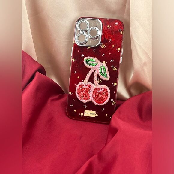 Cherry Design IPhone 16 pro max Case - Red - Picture 6 of 8